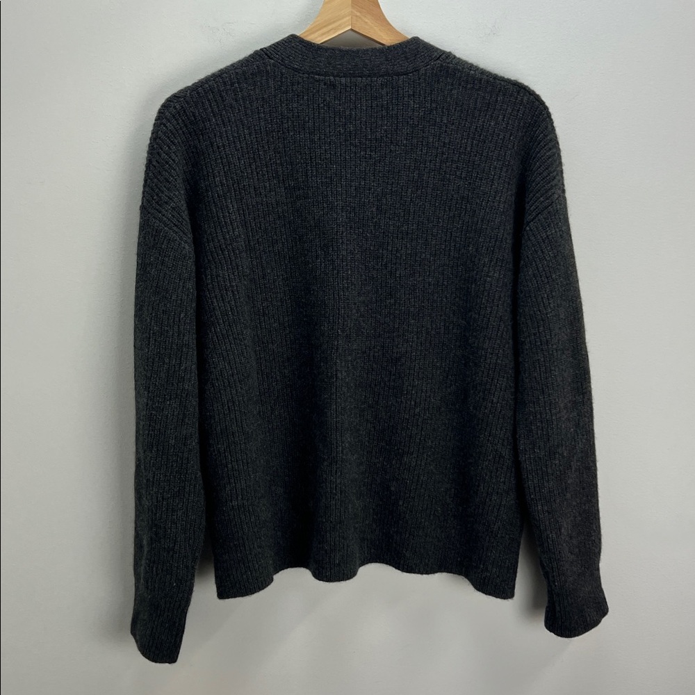 Quince Mongolian Cashmere Fisherman Boxy Cropped Cardigan Sweater Gray Womens XS - Picture 6 of 9